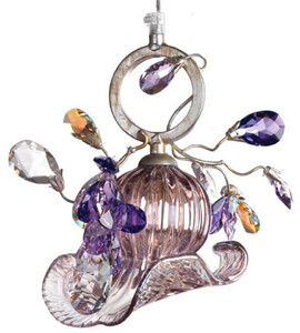 Casa Padrino Luxus Kronleuchter Mehrfarbig 22 x 14 x H. 22 cm - Moderner Glas Kronleuchter mit Swarovski Kristallglas - Luxus Qualit�t