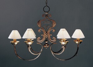 Casa Padrino Luxus Kronleuchter Rostbraun B. 120 x H. 80 cm - Handgefertigter Kronleuchter aus Schmiedeeisen - Luxus Kollektion - Edel & Prunkvoll