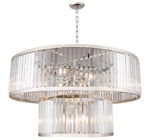 Casa Padrino Luxus Kristallglas Kronleuchter Silber  90 x H. 50 cm - Hotel & Restaurant Kronleuchter - Luxus Qualit�t