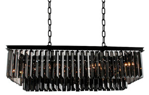 Casa Padrino Luxus Kronleuchter Schwarz / Grau 106 x 42 x H. 50 cm - Moderner Wohnzimmer Kronleuchter - Luxus Kollektion