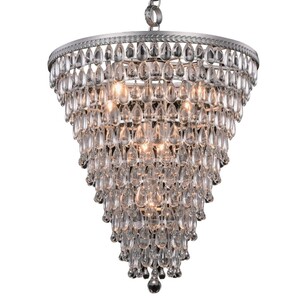 Casa Padrino Luxus Kronleuchter Silber  61 x H. 65 cm - Kristall L�ster mit Glastropfen