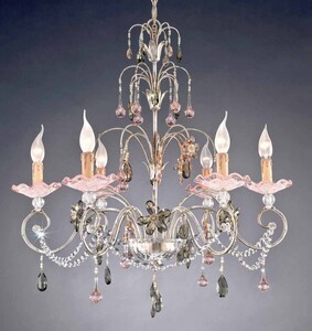 Casa Padrino Barock Kronleuchter Silber  70 x H. 75 cm 6-flammig - Handgefertigte Leuchte aus Italien - Barock Leuchten