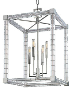 Casa Padrino Designer Kronleuchter Silber 47 x 47 x H. 70 cm - Moderner Luxus Kristallglas Kronleuchter