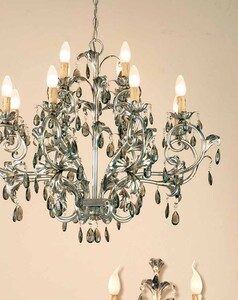 Casa Padrino Barock Kronleuchter Silber  90 x H. 70 cm 12-flammig - Handgefertigte Leuchte aus Italien - Barock Leuchten
