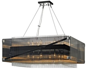 Casa Padrino Luxus Kronleuchter Silber / Schwarz / Dunkelbronze 87,7 x 87,7 x H. 36,9 cm - Luxus Qualit�t