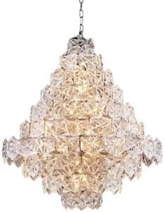 Casa Padrino Luxus Kronleuchter Silber / klares Glas  80 x H. 95 cm - Hotel & Restaurant Kronleuchter - Luxus Qualit�t