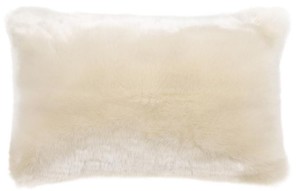 Casa Padrino Luxus Kunstfell Kissen Wei� 60 x 40 cm - Wohnzimmer Deko Accessoires