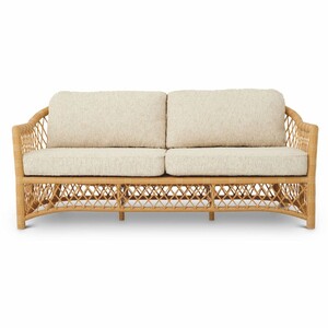 Casa Padrino Luxus Kunstrattan Garten Sofa Naturfarben 180 cm - Garten M�bel