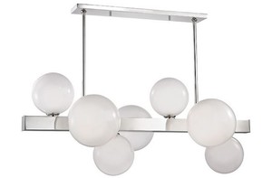 Casa Padrino Luxus LED H�ngeleuchte Silber / Wei� 110,5 x 54 x H. 47 cm - Luxus Kollektion