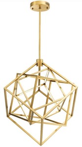 Casa Padrino Designer LED Kronleuchter Antik Messingfarben 82 x 78 x H. 82 cm - Moderner Luxus Kronleuchter - Luxus M�bel