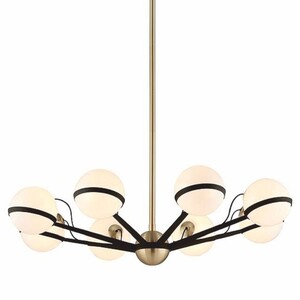 Casa Padrino Luxus LED Kronleuchter Bronze / Messing / Wei�  95,9 x H. 22,9 cm - Kronleuchter mit kugelf�rmigen Lampenschirmen - Luxus Qualit�t