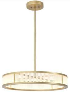 Casa Padrino Luxus LED Kronleuchter Antik Messingfarben / Wei�  70 x H. 15 cm - Moderner runder dimmbarer Kronleuchter - Luxus Qualit�t