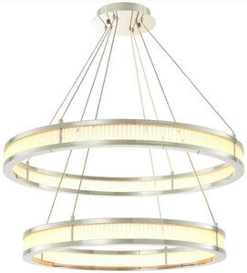 Casa Padrino Luxus LED Kronleuchter Silber / Wei�  85 cm - Moderner runder Kronleuchter - Wohnzimmer Kronleuchter - Hotel Kronleuchter