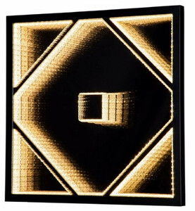 Casa Padrino Luxus LED Wandleuchte Schwarz 60 x 4 x H. 60 cm - Dimmbare Kristall Wandlampe - Wohnzimmer Wandleuchte - Luxus Wandleuchten - LED Wandleuchten