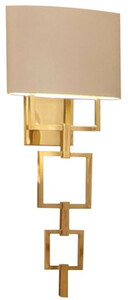 Casa Padrino Luxus Designer Wandleuchte Gold / Elfenbeinfarben 36 x 20 x H. 115 cm - Edle vergoldete Messing Wandlampe - Hotel Mbel - Luxus Qualitt