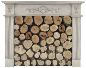 Casa Padrino Luxus Landhausstil Massivholz Kaminumrandung Hellgrau - Landhausstil Wohnzimmer & Hotel M�bel - Luxus Qualit�t