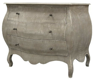 Casa Padrino Luxus Landhausstil Massivholz Kommode mit 3 Schubladen Grau - Handgefertigte Landhausstil M�bel - Luxus Qualit�t