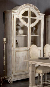 Casa Padrino Luxus Landhausstil Schrank Antik Wei - Handgefertigter Massivholz Regalschrank mit 2 Tren - Landhausstil Massivholz Mbel - Luxus Qualitt