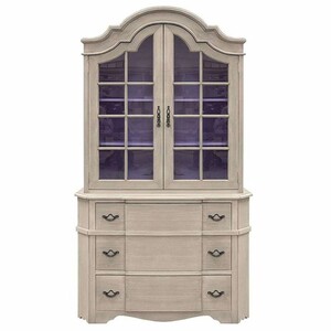 Casa Padrino Luxus Landhausstil Schrank Grau / Lila 126 x H. 227 cm - Luxus Landhausstil Massivholz M�bel