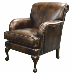 Casa Padrino Luxus Leder Sessel Antik Braun / Dunkelbraun 82 x 86 x H. 97 cm - Echtleder M�bel