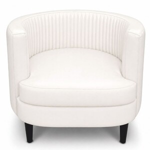 Casa Padrino Luxus Leder Sessel Wei� / Schwarz - Wohnzimmer Echtleder M�bel