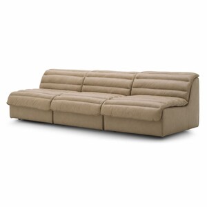 Casa Padrino Luxus Leder Sofa Braun 276 cm - Modulares Echtleder Sofa - Wohnzimmer Sofa - Wohnzimmer M�bel - Hotel M�bel - Modulare Luxus M�bel