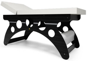 Casa Padrino Luxus Massageliege Schwarz / Wei� 190 x 70 x H. 77 cm - Handgefertigte Massageliege mit verstellbarer Kopfst�tze - Luxus Qualit�t - Made in Italy