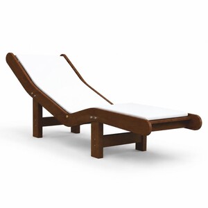 Casa Padrino Luxus Relax Liege Dunkelbraun / Wei� 164 cm - Poolliege - Saunaliege - Garten M�bel - Pool M�bel - Sauna M�bel - Made in Italy