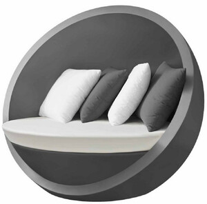 Casa Padrino Designer Liegeinsel Matt Grau / Wei� 140 x 130 x H. 122 cm - Wetterbest�ndiger Sonneninsel - Garten Terrassen Hotel M�bel - Luxus Qualit�t