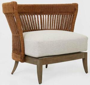 Casa Padrino Luxus Lounge Sessel Braun / Hellgrau 88 x 74 x H. 75 cm - Massivholz Wohnzimmer Sessel - Wohnzimmer M�bel - Luxus M�bel