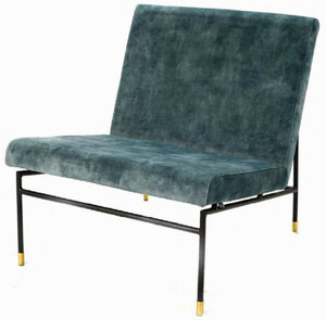 Casa Padrino Luxus Lounge Sessel Blau / Schwarz / Messingfarben 62 x 70 x H. 74 cm - Wohnzimmer Sessel - Hotel Sessel - Luxus M�bel