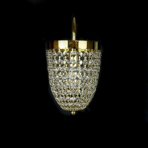 Casa Padrino Luxus Kristall H�ngeleuchte Gold  15 x H. 20 cm - Prunkvolle Messing H�ngeleuchte mit b�hmischem Kristallglas - Barock M�bel - Edel & Prunkvoll