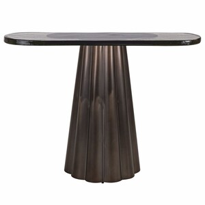 Casa Padrino Luxus Glas Konsole Antik Messing / Wei� / Schwarz 110 cm - Luxus M�bel