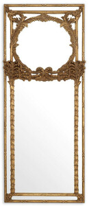 Casa Padrino Luxus Mahagoni Wandspiegel Antik Gold 95 x 9,5 x H. 229,5 cm - Rechteckiger Garderoben Spiegel - Wohnzimmer Spiegel - Garderoben Mbel - Wohnzimmer Mbel - Luxus Mbel