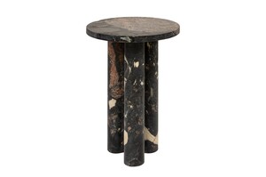 Casa Padrino Luxus Marmor Beistelltisch Schwarz 30,5 x 30,5 x H. 43 cm - Schlanker Beistelltisch aus hochwertigem Norvigo Marmor - Luxus M�bel