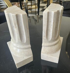 Casa Padrino Luxus Marmor Buchst�tzen Set Barock S�ulen Creme H. 21 cm