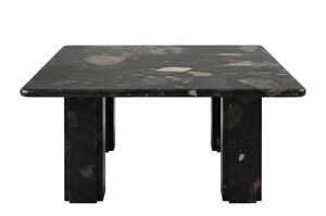 Casa Padrino Luxus Marmor Couchtisch Schwarz 70 x 70 x H. 33,5 cm - Quadratischer Couchtisch mit abgerundeten Ecken aus hochwertigem Norvigo Marmor - Luxus M�bel