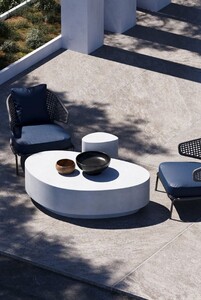 Casa Padrino Luxus Beton Couchtisch Wei� 142 cm - Wohnzimmer & Garten M�bel