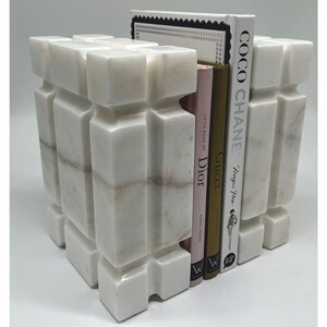 Casa Padrino Luxus Marmor Deko Buchst�tzen Set Wei� - Deko Accessoires