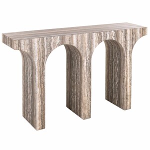 Casa Padrino Luxus Marmor Konsole Braun-Grau 140 cm - Luxus Marmor M�bel