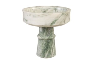 Casa Padrino Luxus Marmor Schale Gr�n 20 x 20 x H. 20 cm - Kelchf�rmige Schale auf rundem Fu� aus hochwertigem Indian Green Onyx - Luxus Deko Accessoires