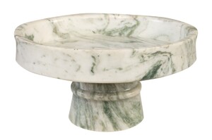 Casa Padrino Luxus Marmor Schale Gr�n 30 x 30 x H. 15 cm - Weit ge�ffnete Schale auf rundem Fu� aus hochwertigem Indian Green Onyx - Luxus Deko Accessoires