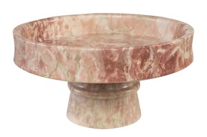 Casa Padrino Luxus Marmor Schale Rosa 30 x 30 x H. 15 cm - Weit ge�ffnete Schale auf rundem Fu� aus hochwertigem Rosalia Pink Marmor - Luxus Deko Accessoires