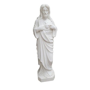 Casa Padrino Luxus Marmor Skulptur Christusfigur Wei� - Handgefertigte Marmorfigur - Gro�e Deko Skulptur