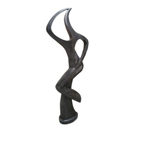 Casa Padrino Luxus Marmor Skulptur T�nzerin Abstrakt Schwarz 50 x 40 x H. 146 cm - Handgefertigte Marmorfigur - Gro�e Moderne Deko Skulptur