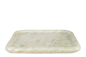Casa Padrino Luxus Marmor Tablett Gr�n 40 x 40 x H. 3,5 cm - Quadratisches Tablett mit flach erh�htem Rand aus hochwertigem Indian Green Onyx - Luxus Deko Accessoires