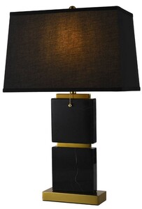 Casa Padrino Luxus Marmor Tischleuchte Schwarz / Gold H. 66 cm