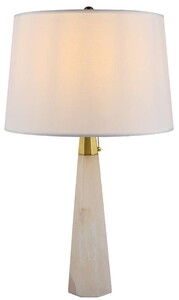 Casa Padrino Luxus Marmor Tischleuchte Wei� / Gold H. 67,5 cm