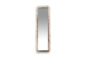 Casa Padrino Luxus Marmor Wandspiegel Gr�n / Rosa 50 x 2,5 x H. 160 cm - Edler hoher Spiegel mit Marmorrahmen - Luxus Wohnzimmer Accessoires