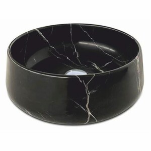 Casa Padrino Luxus Marmor Waschbecken Schale Schwarz  42 cm - Marmor Badezimmer Accessoires
